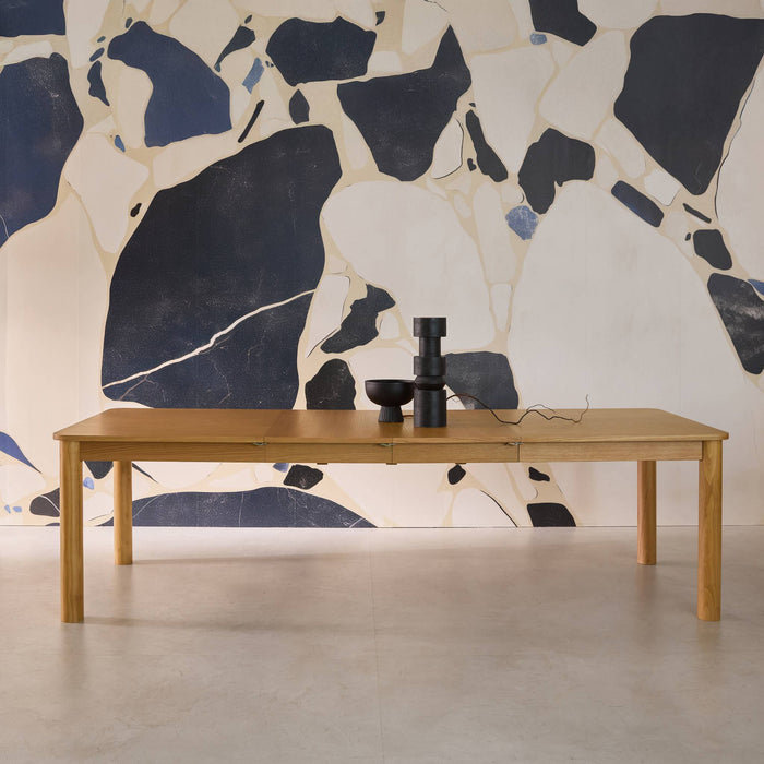 sweeek - Rechthoekige uitschuifbare eettafel van rubberhout en