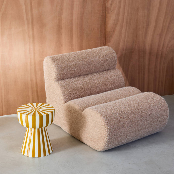 sweeek - Bijzettafel, nachtkastje, geëmailleerd staal gestreept