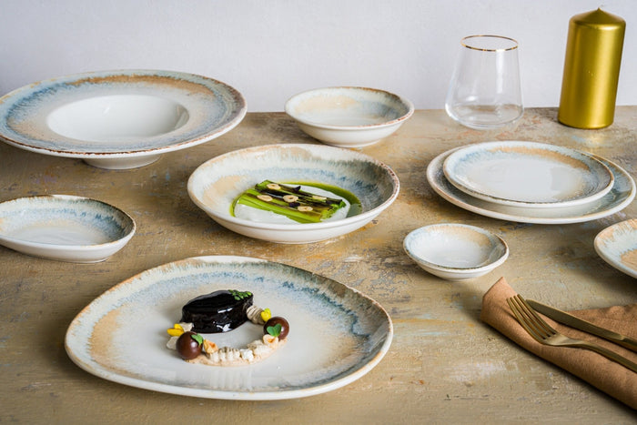 Bonna Serveerschaal - Knidos - Porselein - 24x14 cm - set van 2