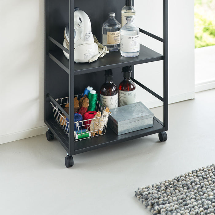 Yamazaki Tower Opbergtrolley 3-laags semi gesloten - Zwart