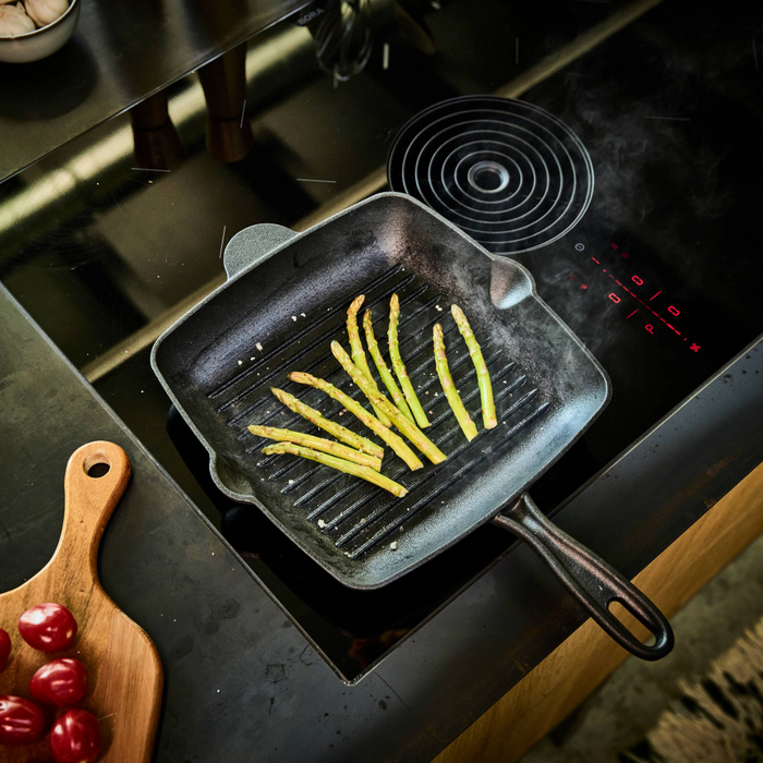 Byron gietijzeren grillpan vierkant 28 CM