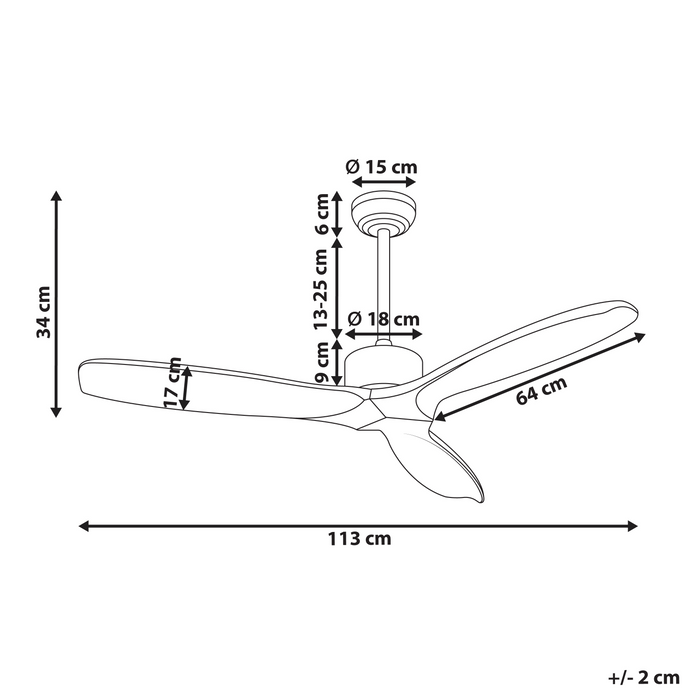 Beliani - ARANI - Plafondventilator - Bruin - Hout