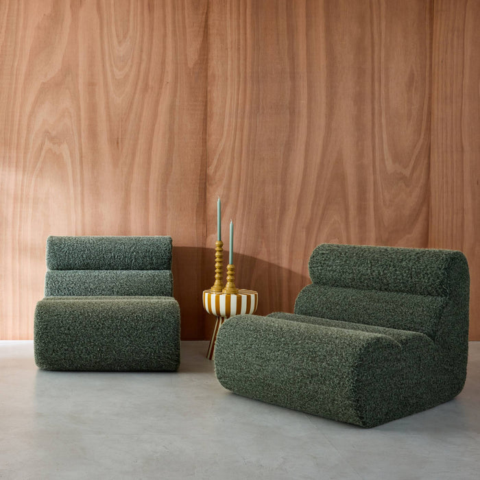 sweeek - Stoffen fauteuils effect alpaca 1 zitplaats (set van 2)