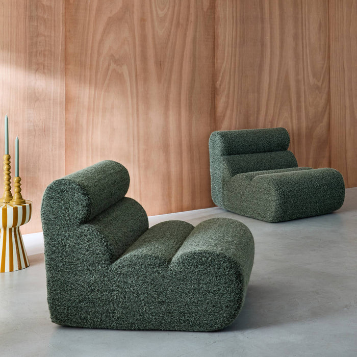 sweeek - Stoffen fauteuils effect alpaca 1 zitplaats (set van 2)