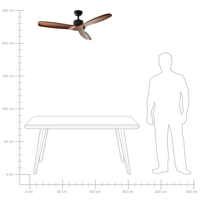 Beliani - ARANI - Plafondventilator - Donkerbruin - Hout