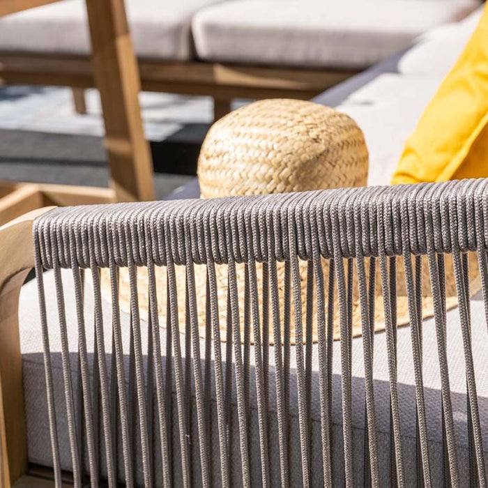 Santos lounge-diningset - 5-dlg.-links -acaciahout met white wash-sand