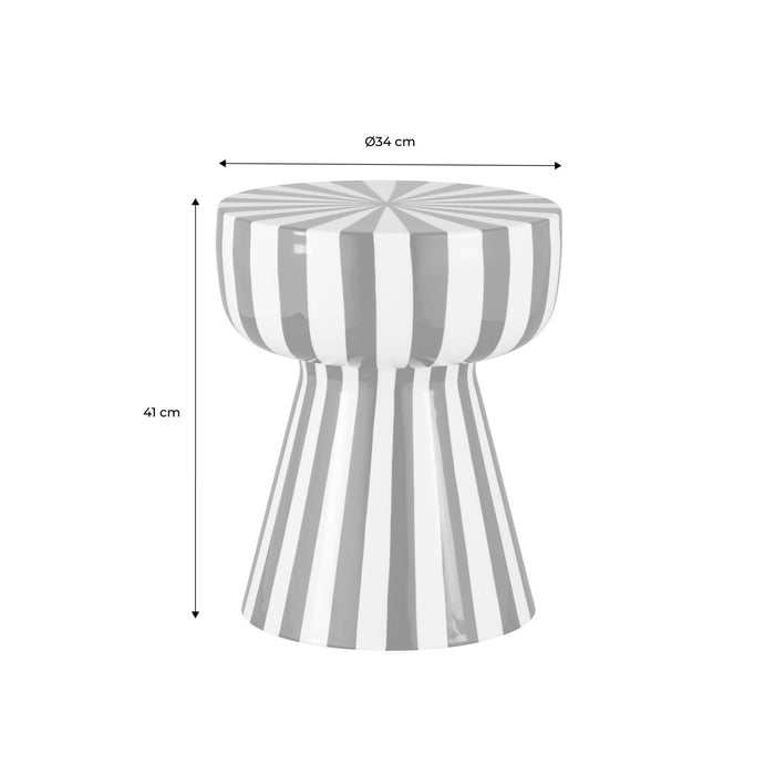 sweeek - Bijzettafel, nachtkastje, geëmailleerd staal gestreept