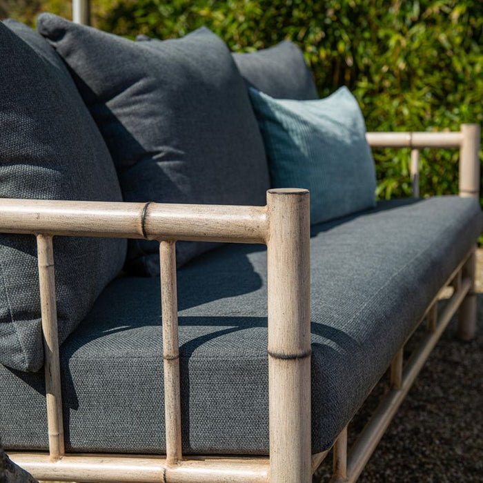 Lombok loungeset - 4-delig - aluminium - bamboo-look - mystic grey