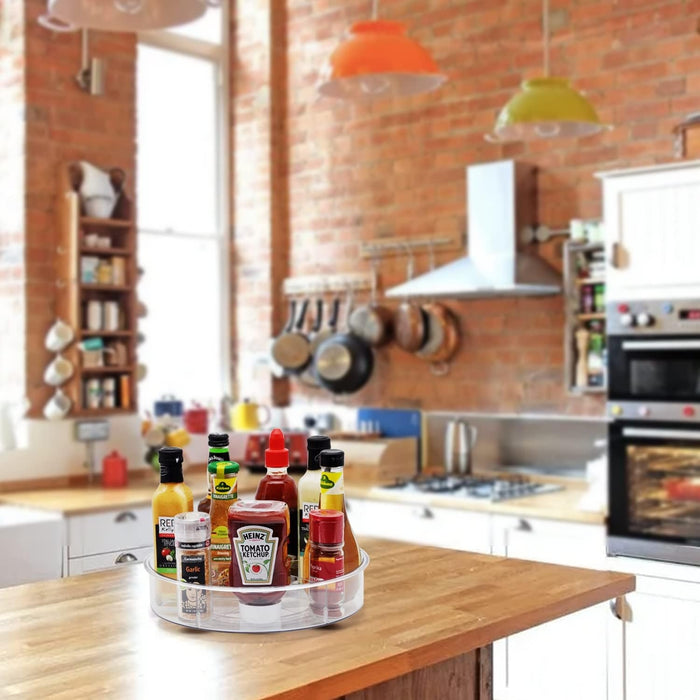 XIVADA Draaiplateau Hoog - Met 5 verdelers - 28 cm - Transparant