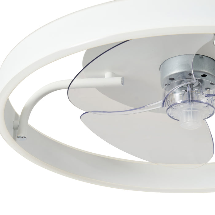 QAZQA Plafondventilator wit 50cm incl. LED dimbaar met