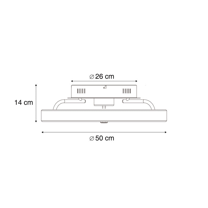 QAZQA Plafondventilator wit 50cm incl. LED dimbaar met