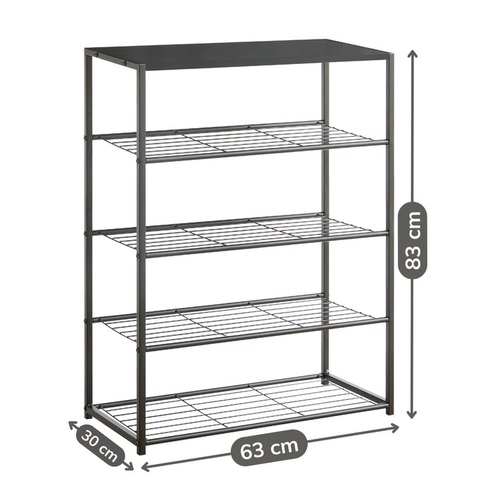 Acaza Schoenenrek - 12 à 15 Paar Schoenen - Houten Plank - Zwart