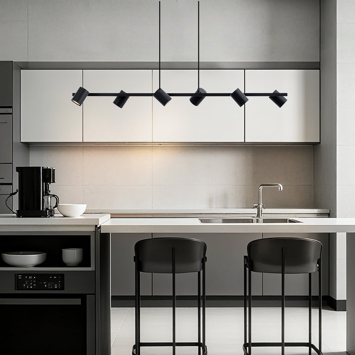 QAZQA Moderne hanglamp zwart 6-lichts - Jeana Straight