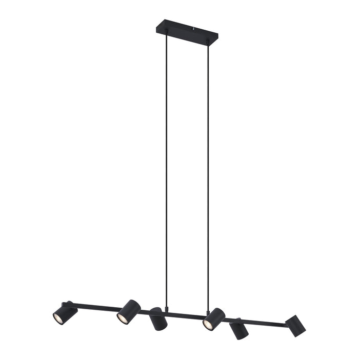 QAZQA Moderne hanglamp zwart 6-lichts - Jeana Straight