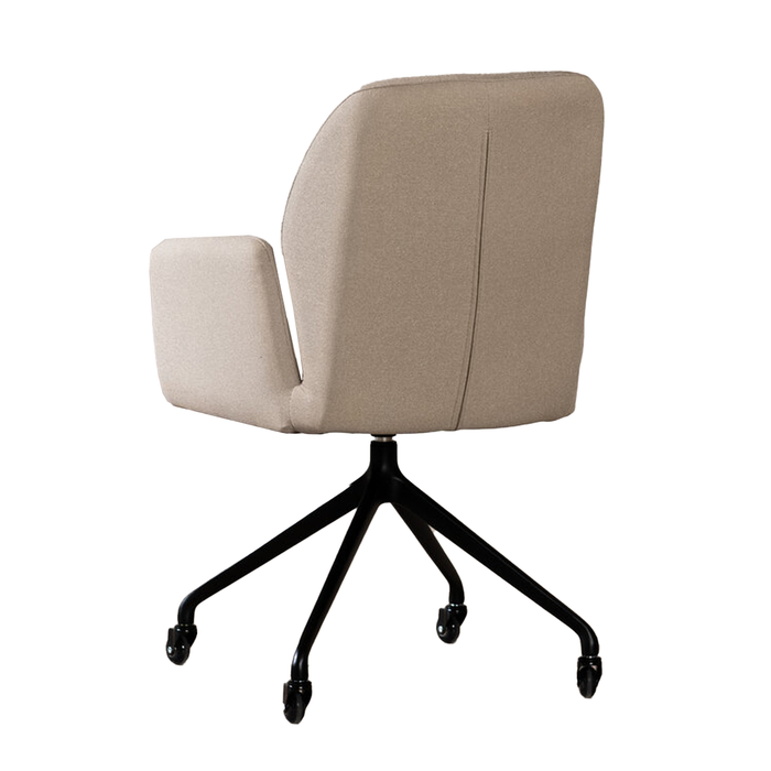 Bronx71 Scandinavische eetkamerstoel op wieltjes Runa gerecyclede stof