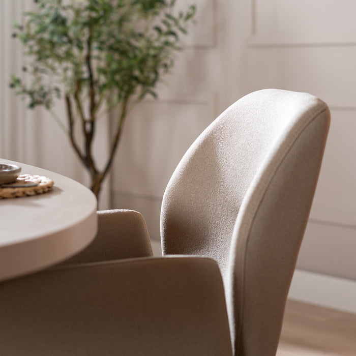 Bronx71 Scandinavische eetkamerstoel op wieltjes Runa gerecyclede stof