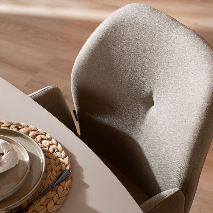 Bronx71 Scandinavische eetkamerstoel op wieltjes Runa gerecyclede stof