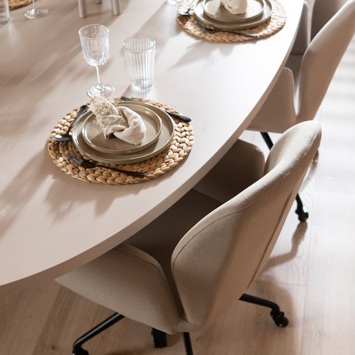 Bronx71 Scandinavische eetkamerstoel op wieltjes Runa gerecyclede stof