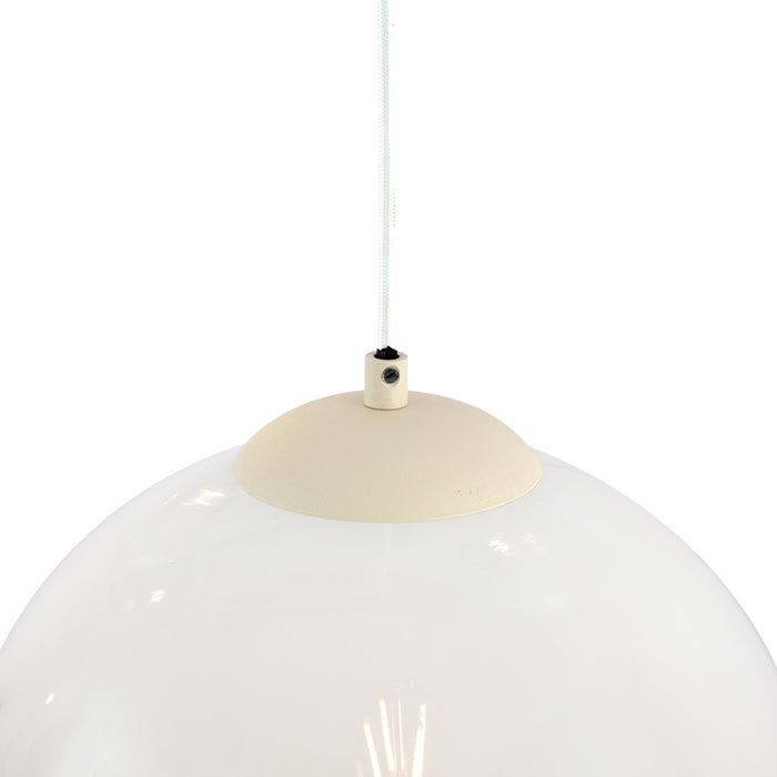 QAZQA Art Deco hanglamp beige met wit glas 7-lichts - Sandra