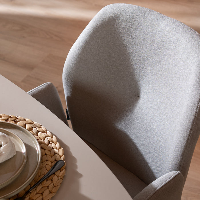 Bronx71 Scandinavische eetkamerstoel op wieltjes Runa gerecyclede stof