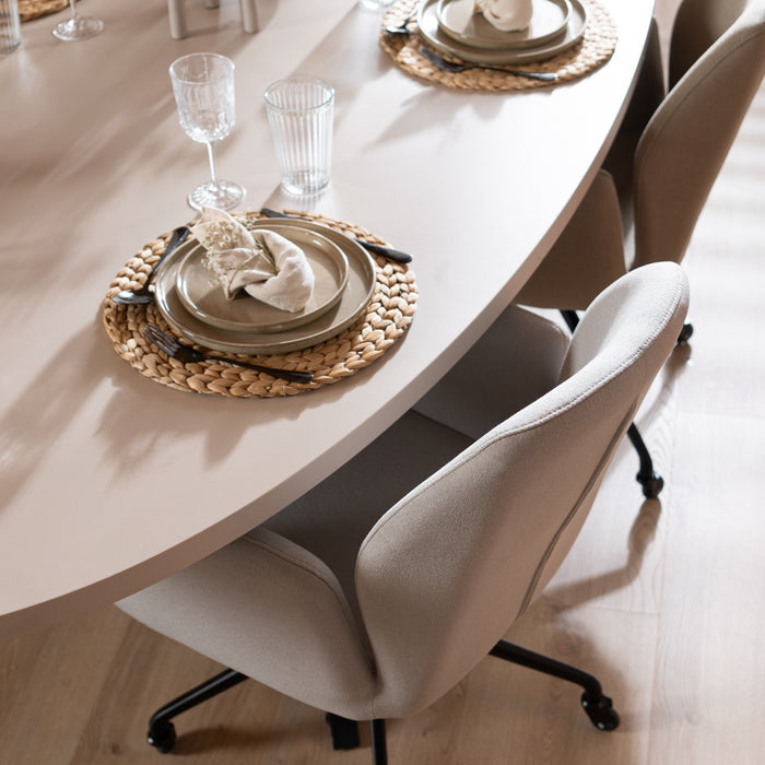 Bronx71 Scandinavische eetkamerstoel op wieltjes Runa gerecyclede stof