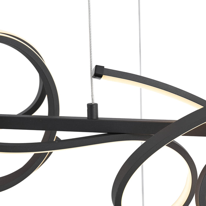 QAZQA Design hanglamp zwart langwerpig 3-staps dimbaar - Krisscross