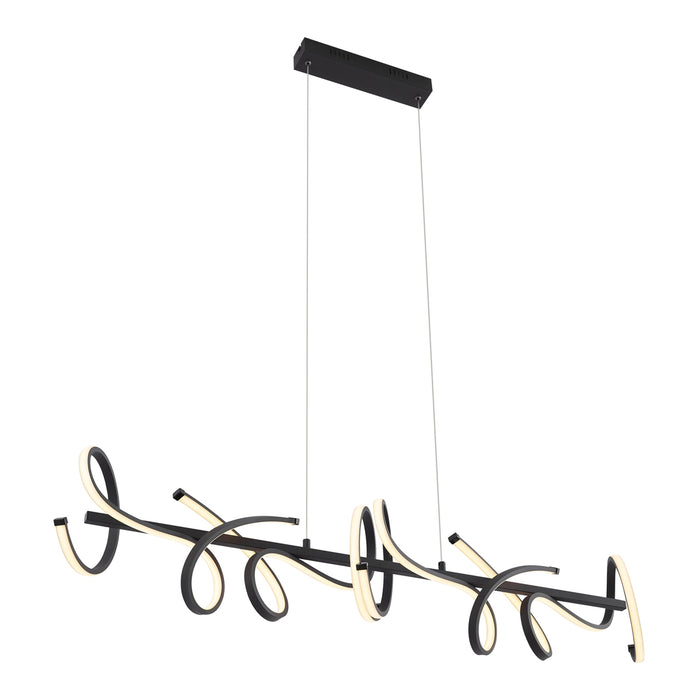 QAZQA Design hanglamp zwart langwerpig 3-staps dimbaar - Krisscross