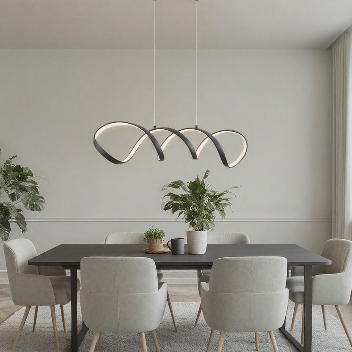 QAZQA Design hanglamp zwart 100cm incl. LED 3-staps dimbaar - Wokkel