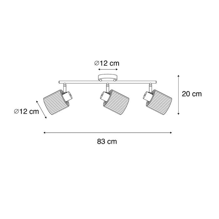 QAZQA Plafondspot goud met glas 3-lichts verstelbaar - Laura