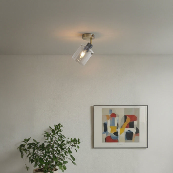 QAZQA Design wandspot brons met helder glas - Domo