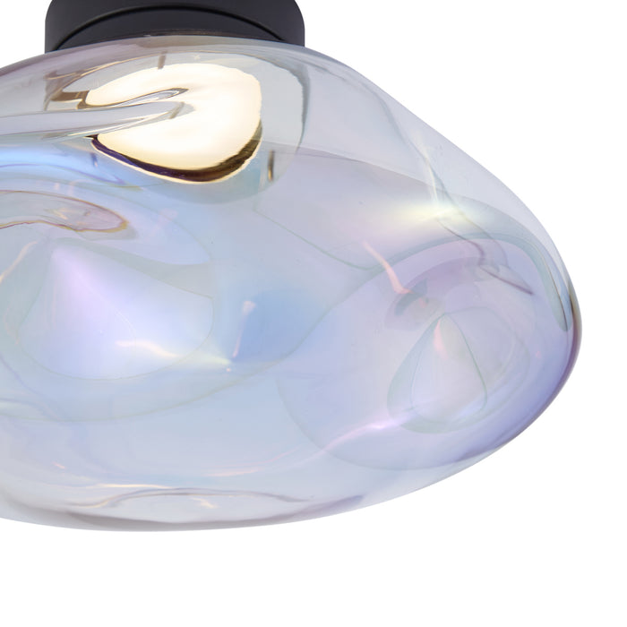 QAZQA Design plafondlamp zwart met regenboog glas - Gemma