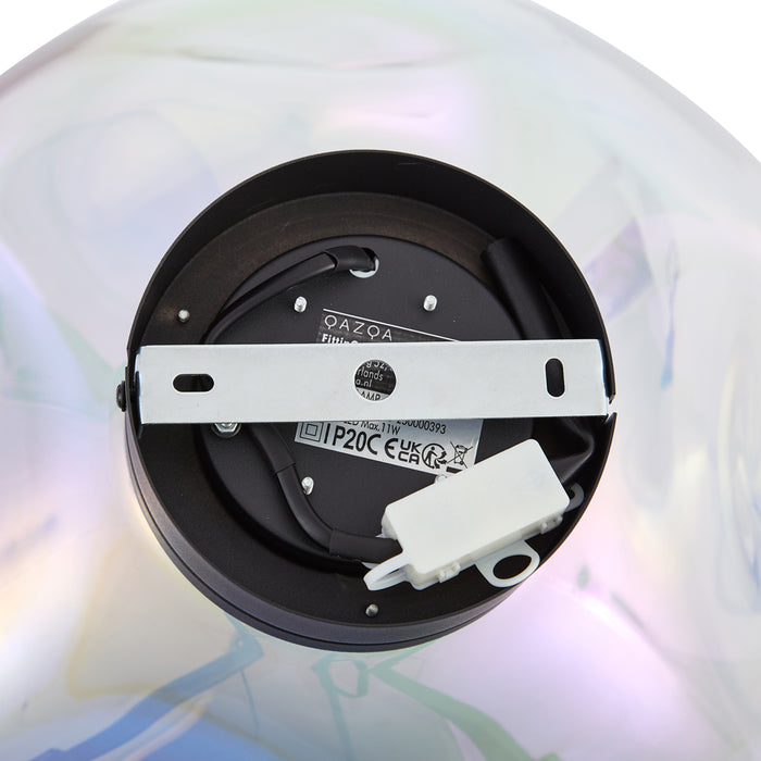 QAZQA Design plafondlamp zwart met regenboog glas - Gemma