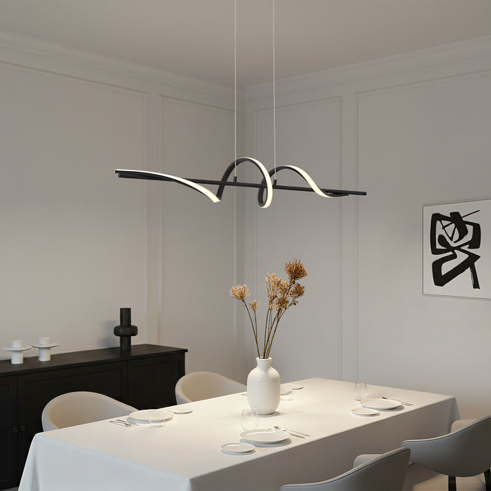 QAZQA Design hanglamp zwart 110cm incl. LED 3-staps dimbaar - Wokkel