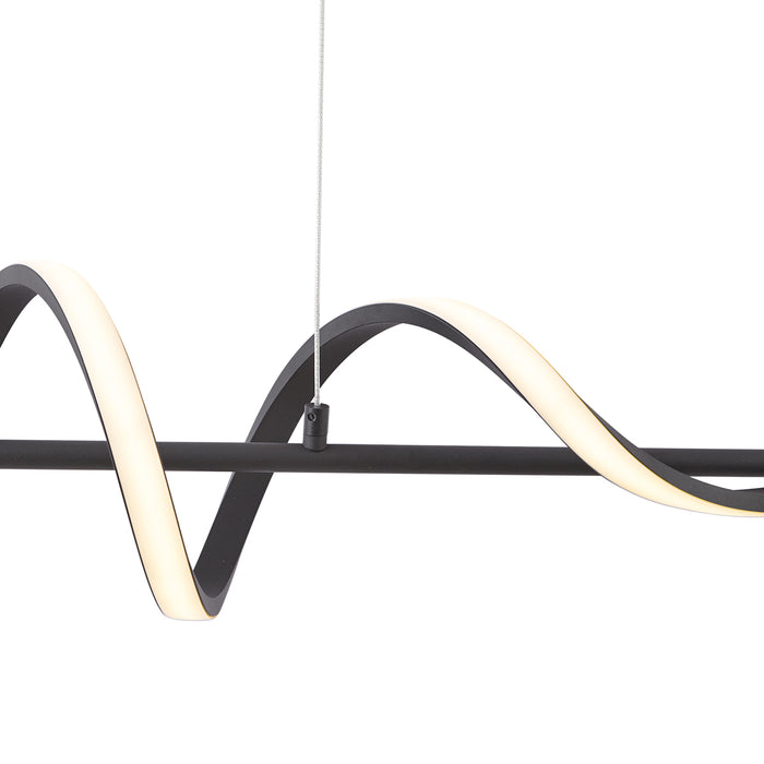 QAZQA Design hanglamp zwart 110cm incl. LED 3-staps dimbaar - Wokkel