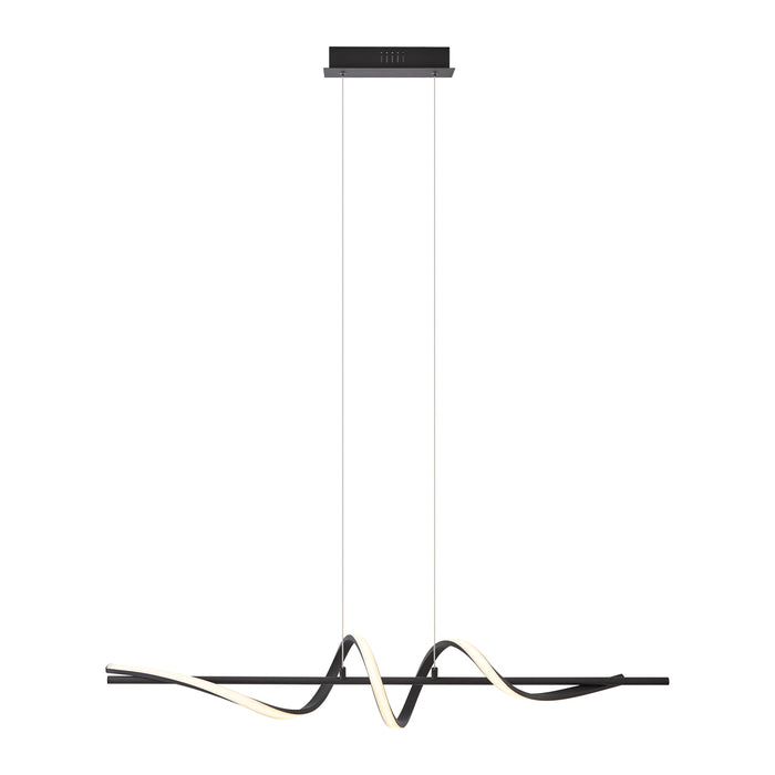 QAZQA Design hanglamp zwart 110cm incl. LED 3-staps dimbaar - Wokkel