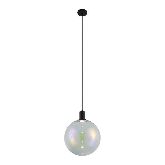 QAZQA Design hanglamp zwart met regenboog glas 35cm - Mallon