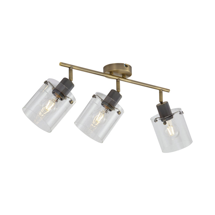 QAZQA Design plafondspot brons met helder glas 3-lichts - Domo