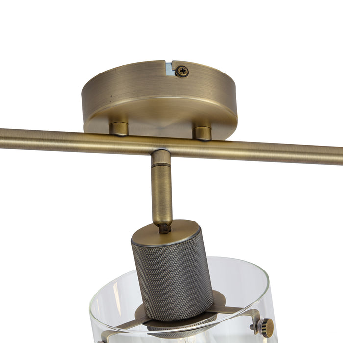 QAZQA Design plafondspot brons met helder glas 3-lichts - Domo