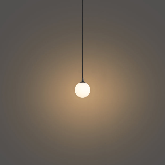 QAZQA Moderne hanglamp zwart met wit glas voor railsysteem 1-fase -