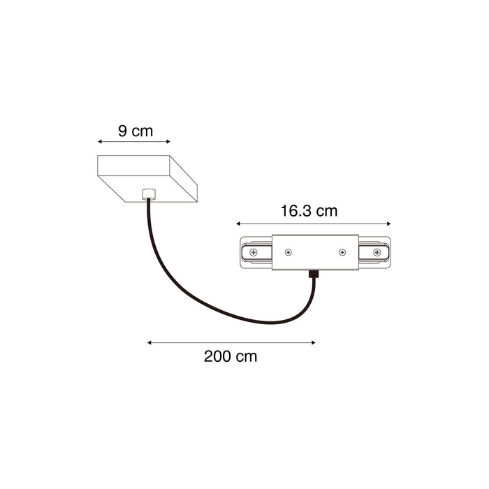 QAZQA I voeding voor 1-fase rail met vierkante bevestigingsplaat wit