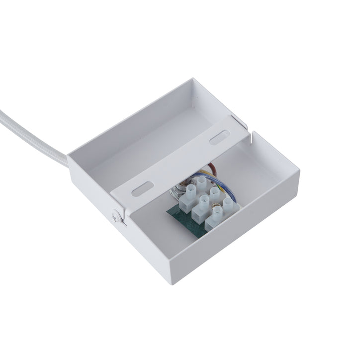 QAZQA I voeding voor 1-fase rail met vierkante bevestigingsplaat wit