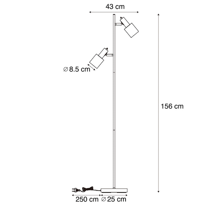 QAZQA Moderne vloerlamp blauw 2-lichts - Stijn