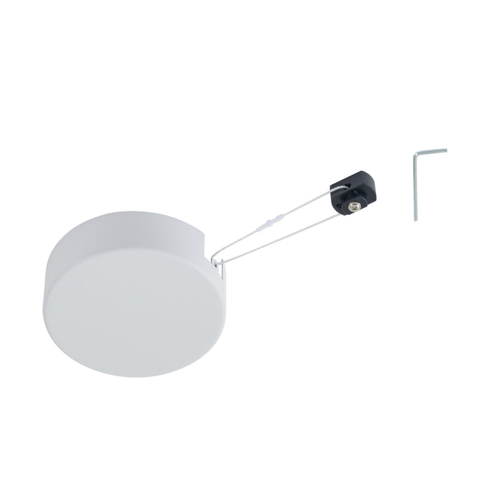 QAZQA Plafondplaat voor 1-fase rail wit rond - Slimline