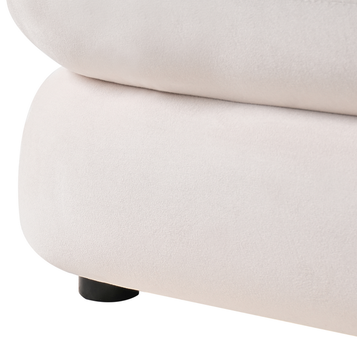 Beliani - HELLE - Tweezitsbank - Lichtbeige - Fluweel