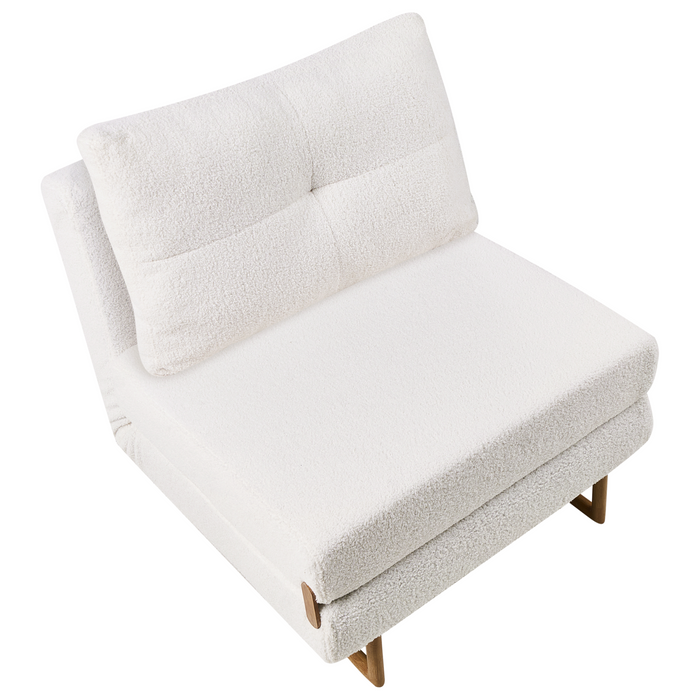 Beliani - JERSLEV - 1-zits slaapbank - Gebroken wit - Bouclé