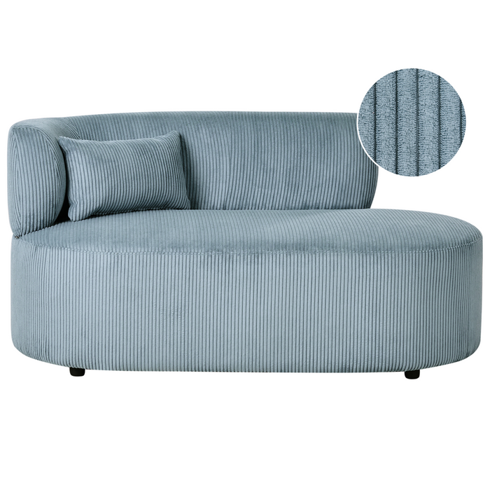 Beliani - VANVEY - Chaise longue - Blauw - Linkszijdig - Corduroy