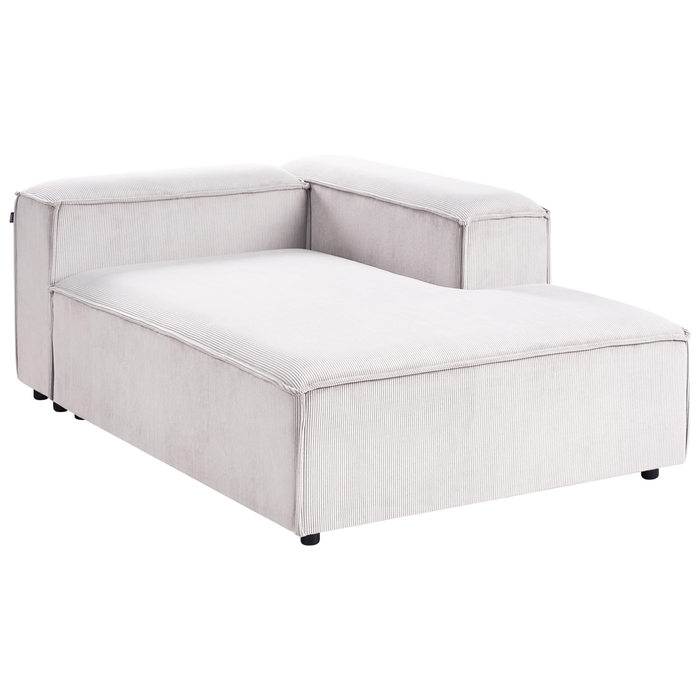 Beliani-ARDAL-Hoekbank met ottomaan-Off-white-Linkszijdig-Corduroy