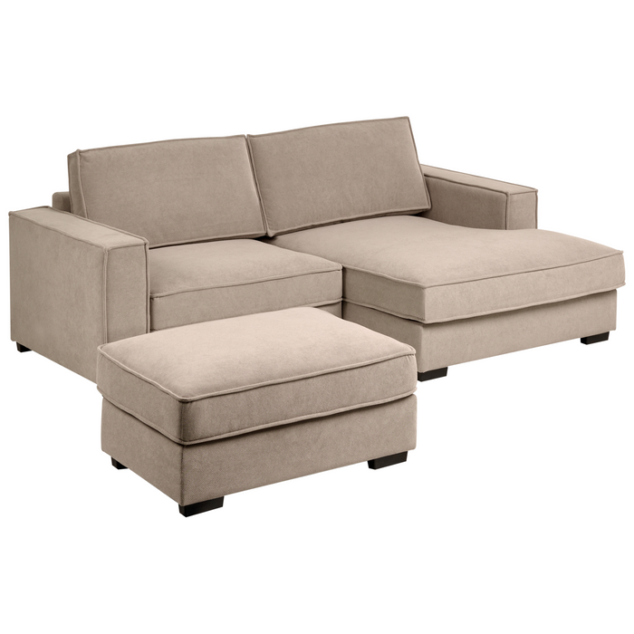 Beliani-KOLDING-Hoekbank met ottomaan-Taupe-Linkszijdig-Polyester