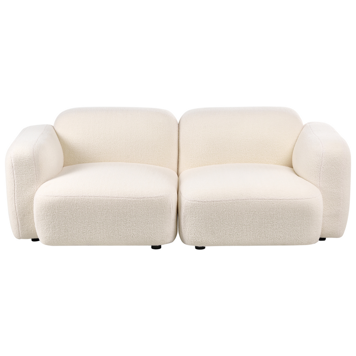 Beliani - AFOSS - Driezitsbank - Gebroken wit - Bouclé