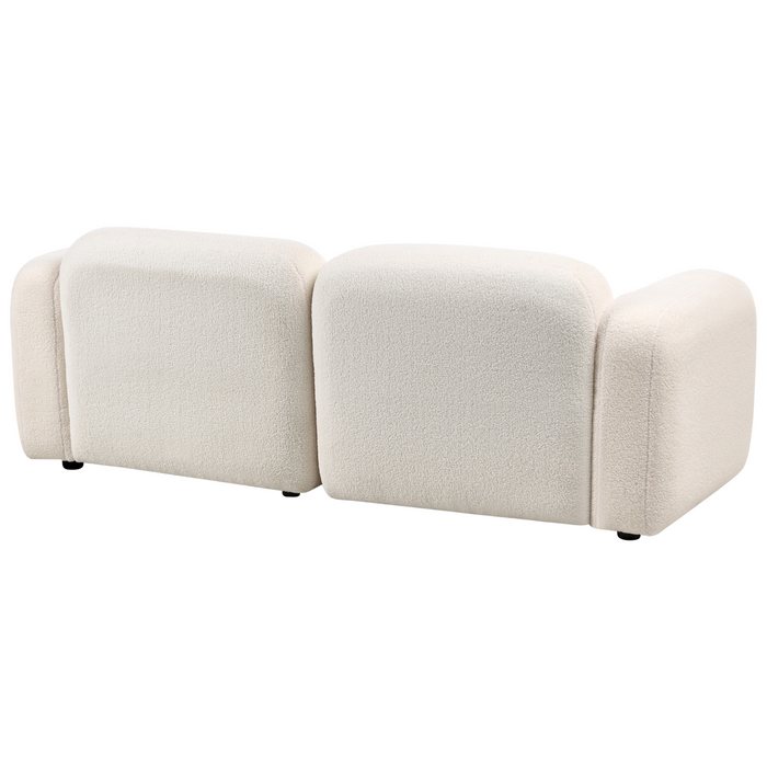 Beliani - AFOSS - Driezitsbank - Gebroken wit - Bouclé